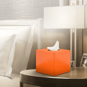 Read more about the article Add a touch of elegance to your hotel room decoration with customized leather tissue box