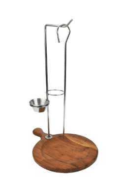 Barbeque Grill SS with Wood Base
