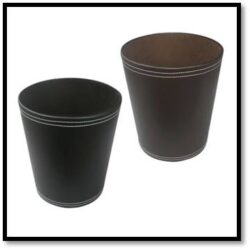 Leather Bin with Lid