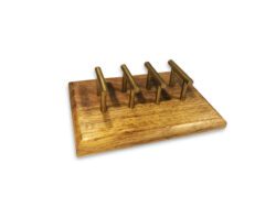 Wood Taco holder with Brass