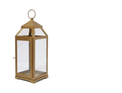 Lantern Stainless Steel with glass and gold coating