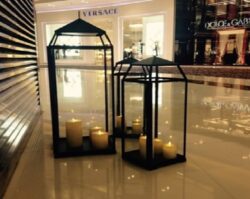 Candle lantern Stainless Steel With Glass